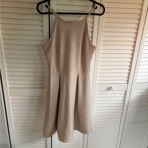 Soprano Champagne Metallic Fit-and-Flare Mini Dress